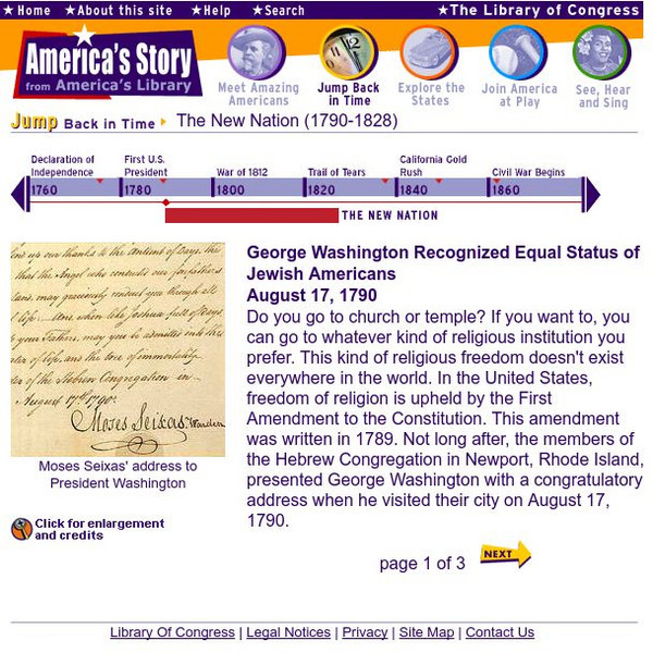Loc: America's Story: Equal Status of Jewish Americans Handout Loc: America's Story: Equal Status of Jewish Americans Handout