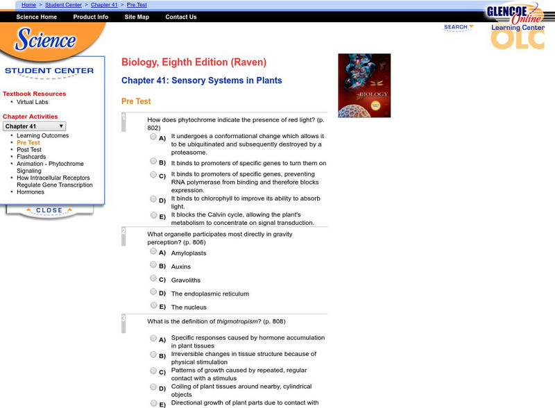 Mc Graw Hill: Sensory Systems in Plants Unknown Type Mc Graw Hill: Sensory Systems in Plants Unknown Type
