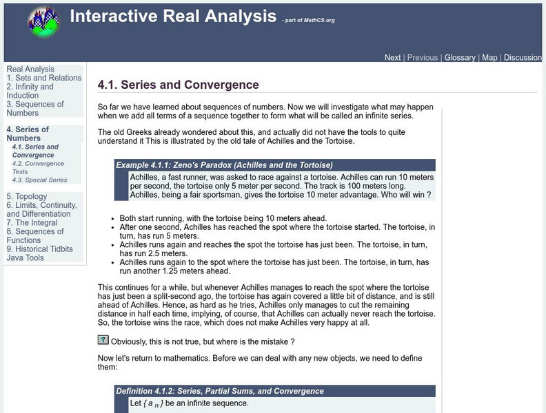 Seton Hall University: Series and Convergence Activity Seton Hall University: Series and Convergence Activity