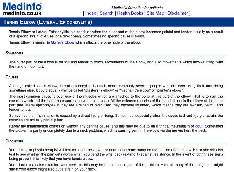 Medinfo: Tennis Elbow Handout