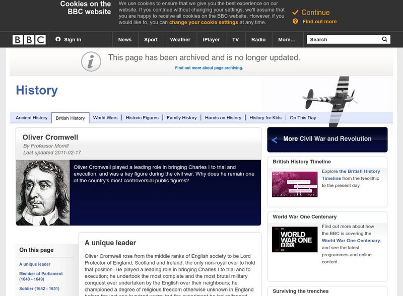 Bbc: History: Monarchs and Leaders: Oliver Cromwell Handout Bbc: History: Monarchs and Leaders: Oliver Cromwell Handout