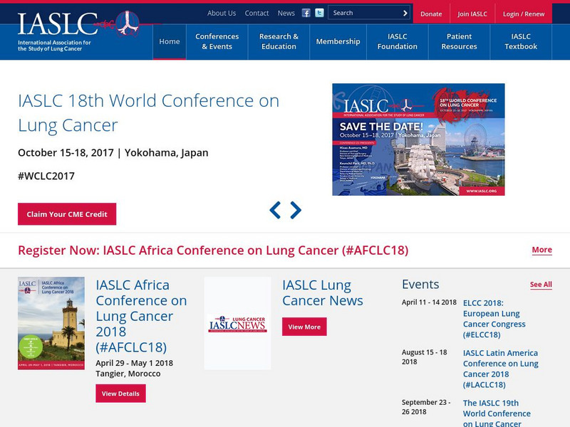 International Association for the Study of Lung Cancer Website International Association for the Study of Lung Cancer Website