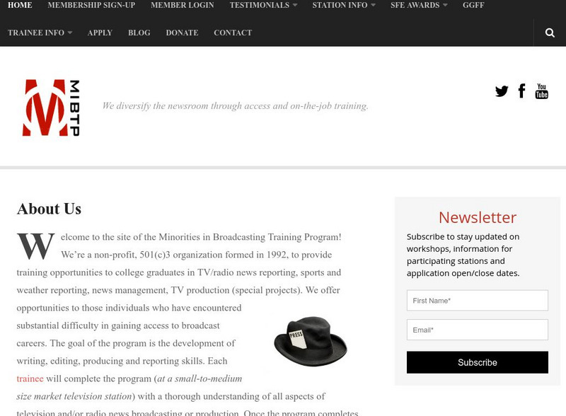 The Broadcasting Training Program Home Page Website The Broadcasting Training Program Home Page Website