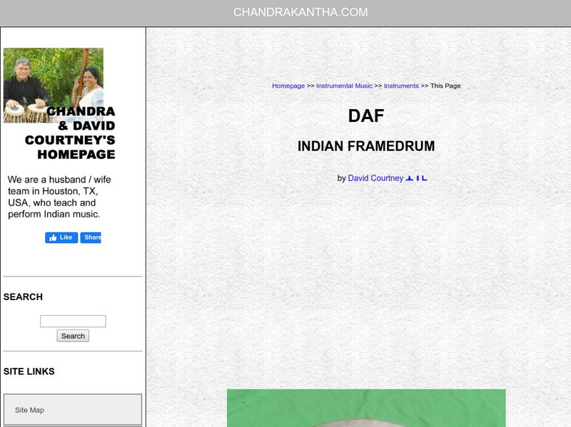 Chandrakantha & David's Homepage: Daf (Indian Framedrum) Instructional Video Chandrakantha & David's Homepage: Daf (Indian Framedrum) Instructional Video
