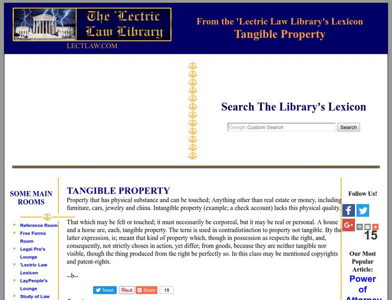 'Lectric Law Library: Tangible Personal Property Handout