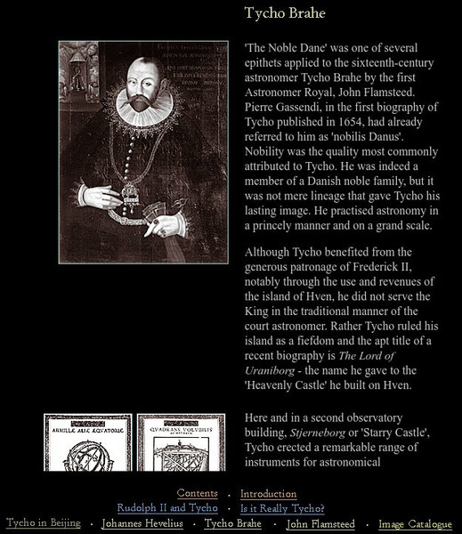 Museum of the History of Science, Oxford: Tycho Brahe Website Museum of the History of Science, Oxford: Tycho Brahe Website