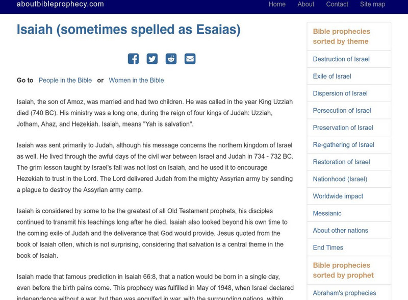 About Bible Prophecy: Isaiah's Prophecies Handout