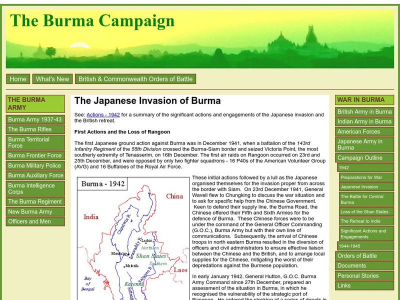 The Burma Campaign: Japanese Invasion of Burma Website The Burma Campaign: Japanese Invasion of Burma Website