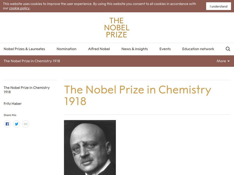 The Nobel Prize: The Nobel Prize in Chemistry 1918 Handout The Nobel Prize: The Nobel Prize in Chemistry 1918 Handout