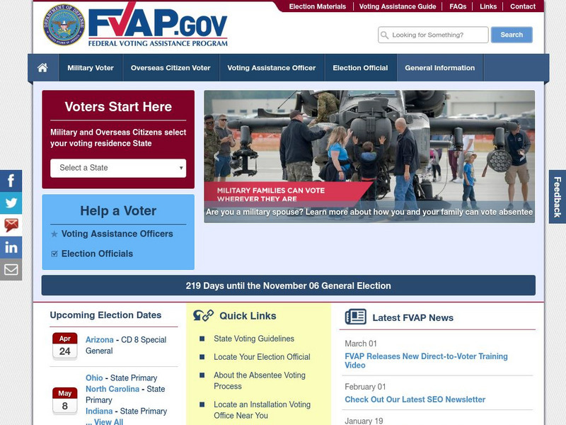 Federal Voting Assistance Program (Fvap) Website Federal Voting Assistance Program (Fvap) Website