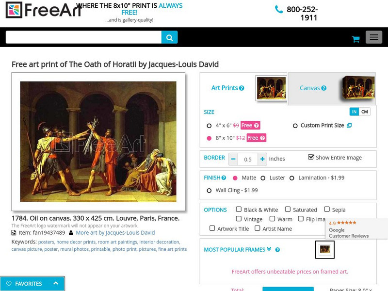 Olga's Gallery: The Oath of the Horatii Graphic