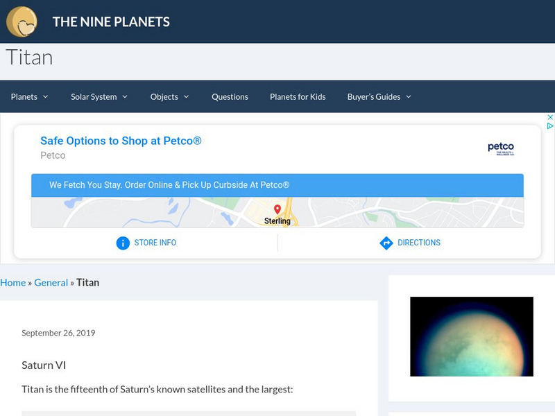 The Nine Planets: Titan Handout The Nine Planets: Titan Handout