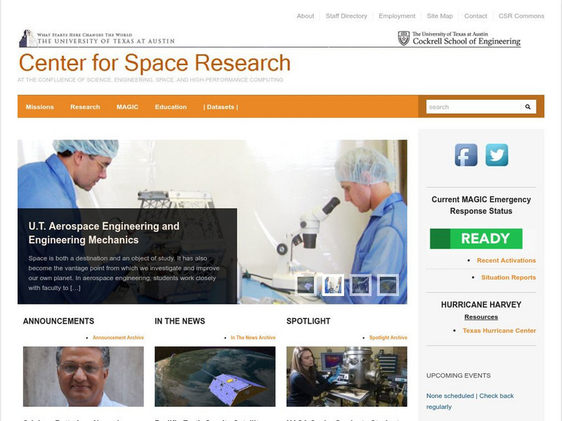 Ut Austin Center for Space Research Website Ut Austin Center for Space Research Website