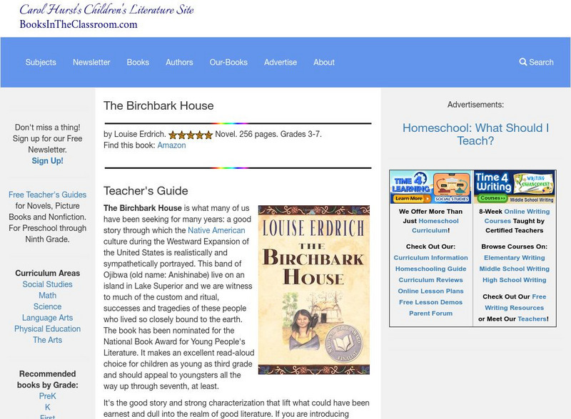 Carol Hurst's Children's Literature Site:"the Birchbark House" by Louise Erdrich Website