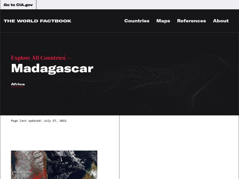 Cia: World Factbook: Madagascar Handout Cia: World Factbook: Madagascar Handout