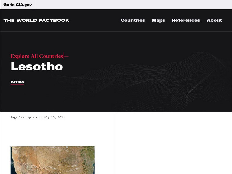 Cia: World Factbook: Lesotho Handout Cia: World Factbook: Lesotho Handout