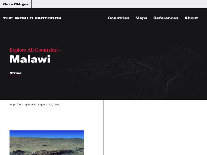 Cia: World Factbook: Malawi Handout Cia: World Factbook: Malawi Handout