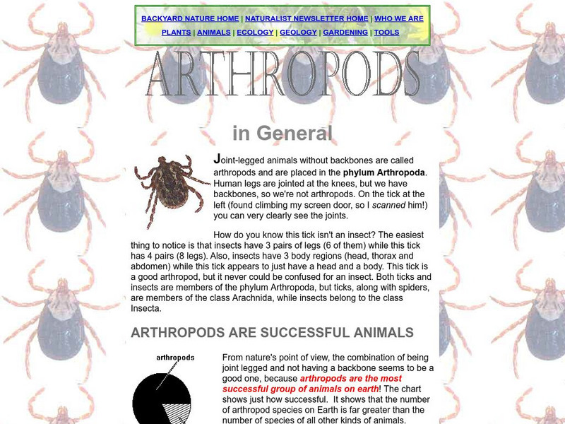 Backyard Nature: Arthropods in General Handout Backyard Nature: Arthropods in General Handout