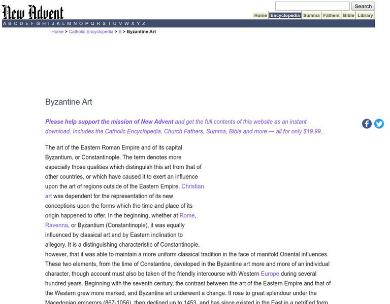 Catholic Encyclopedia: Byzantine Art Handout Catholic Encyclopedia: Byzantine Art Handout