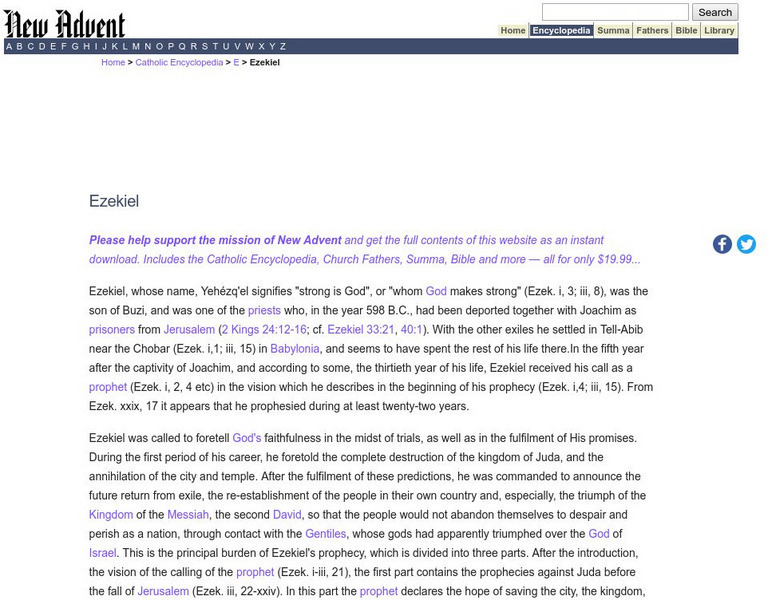 Catholic Encyclopedia: Ezekiel Handout
