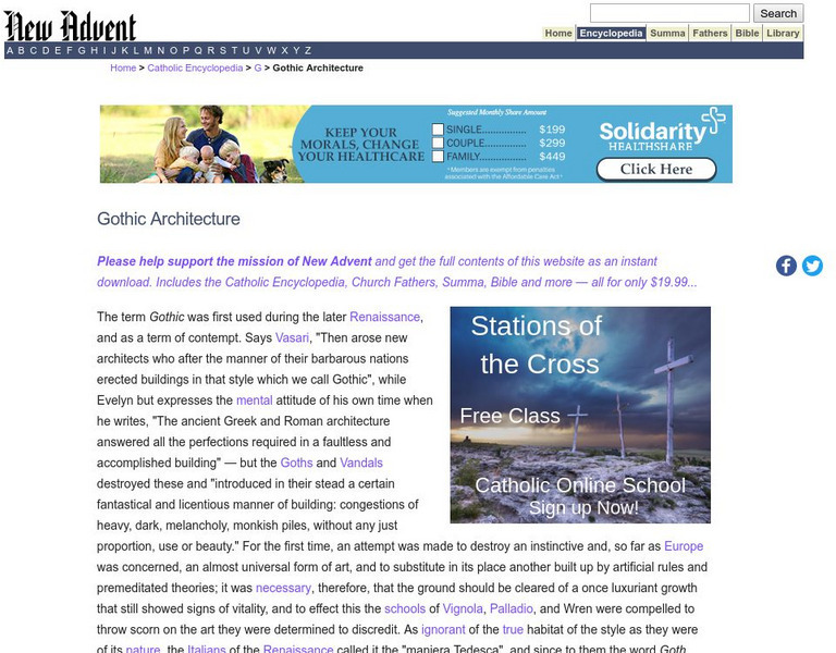 Catholic Encyclopedia: Gothic Architecture Handout Catholic Encyclopedia: Gothic Architecture Handout