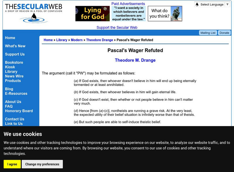 Pascal's Wager Refuted Website Pascal's Wager Refuted Website