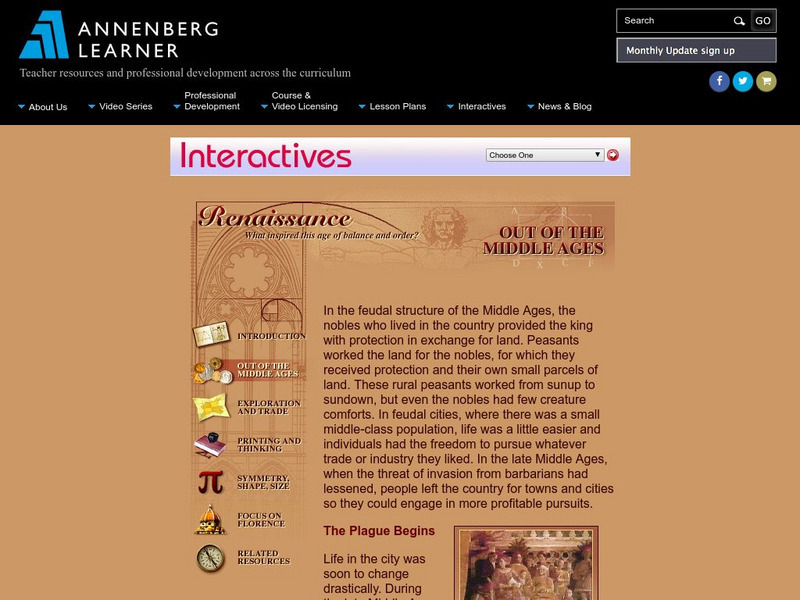 Annenberg Learner: Renaissance: Plague Begins Handout Annenberg Learner: Renaissance: Plague Begins Handout