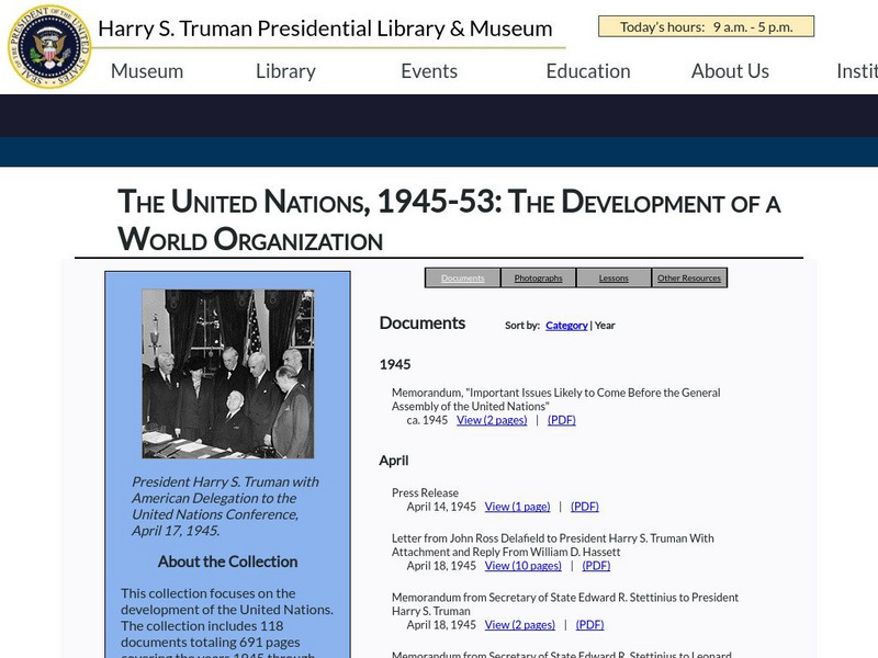Harry S. Truman Library and Museum: Truman and the United Nations Activity Harry S. Truman Library and Museum: Truman and the United Nations Activity