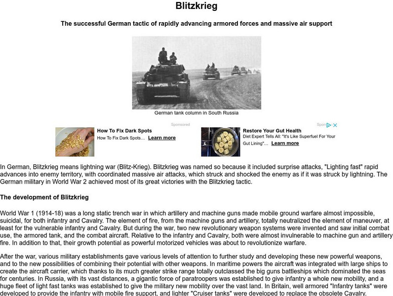 2 World War 2 Insightful Essays: Blitzkrieg Handout