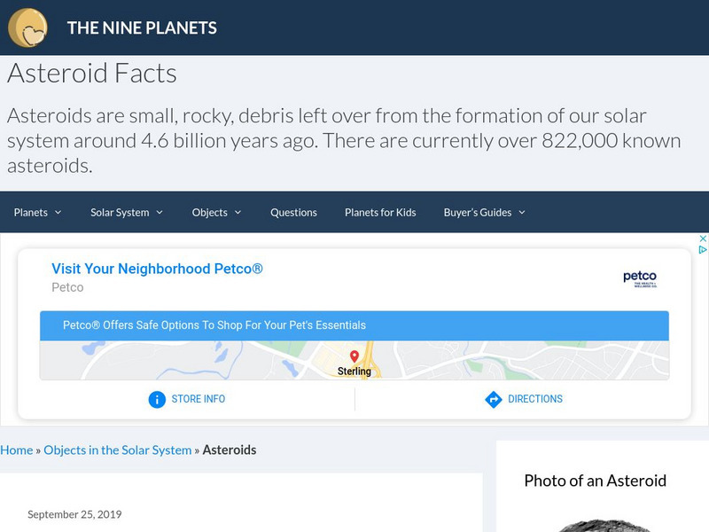 The Nine Planets: Asteroids Handout The Nine Planets: Asteroids Handout