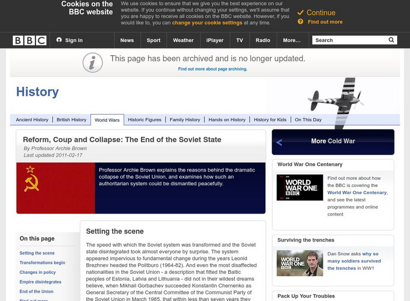 Bbc: Cold War: Reform, Coup and Collapse: The End of the Soviet State Article