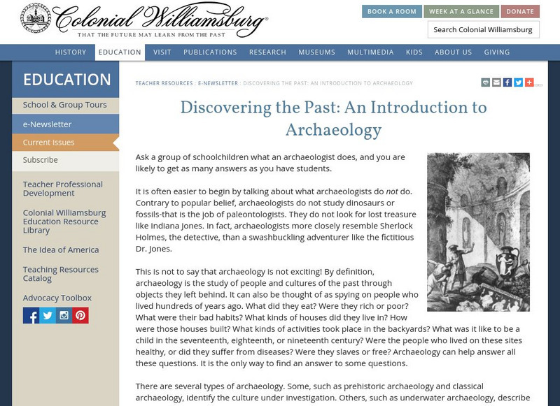 Discovering the Past/ an Introduction to Archaeology Website Discovering the Past/ an Introduction to Archaeology Website