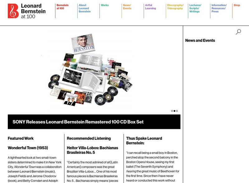 The Official Leonard Bernstein Site Website The Official Leonard Bernstein Site Website