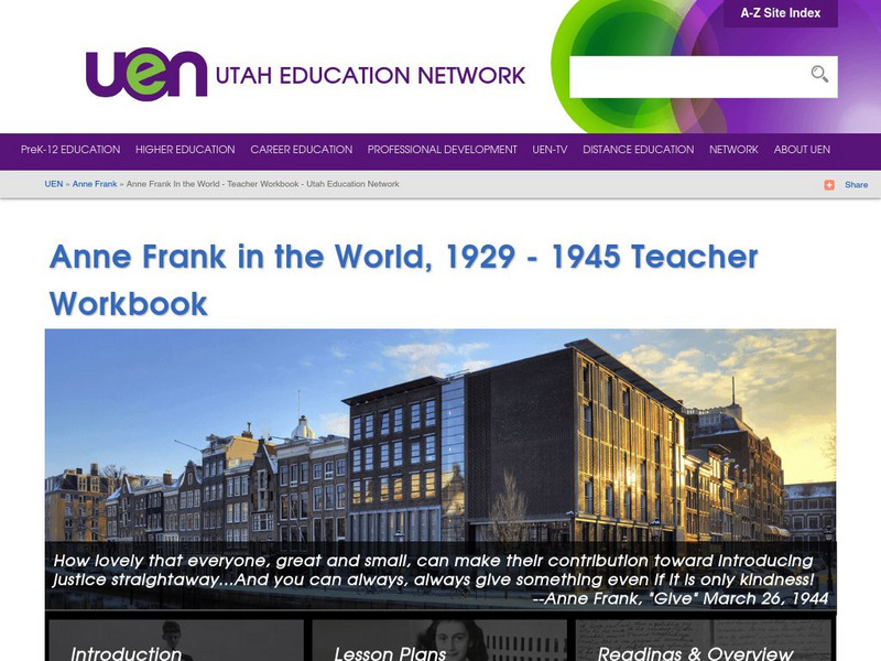 Uen: Anne Frank in the World Unit Plan Uen: Anne Frank in the World Unit Plan