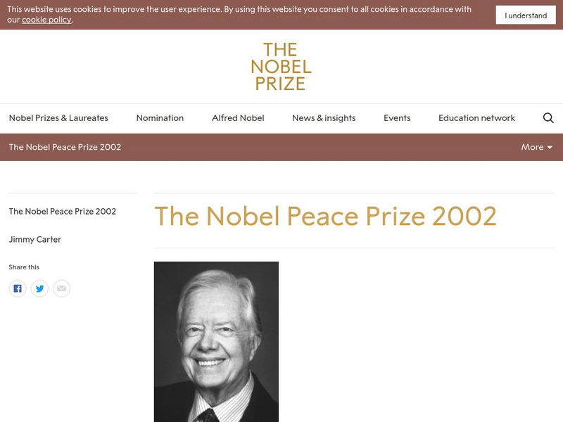 The Nobel Prize: The Nobel Peach Prize 2002: Jimmy Carter Website The Nobel Prize: The Nobel Peach Prize 2002: Jimmy Carter Website