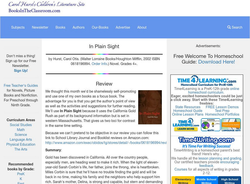 Carol Hurst's Children's Literature Site: In Plain Sight Website Carol Hurst's Children's Literature Site: In Plain Sight Website