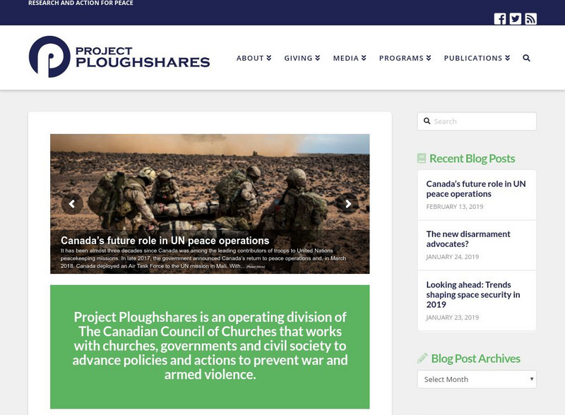 Project Ploughshares Website