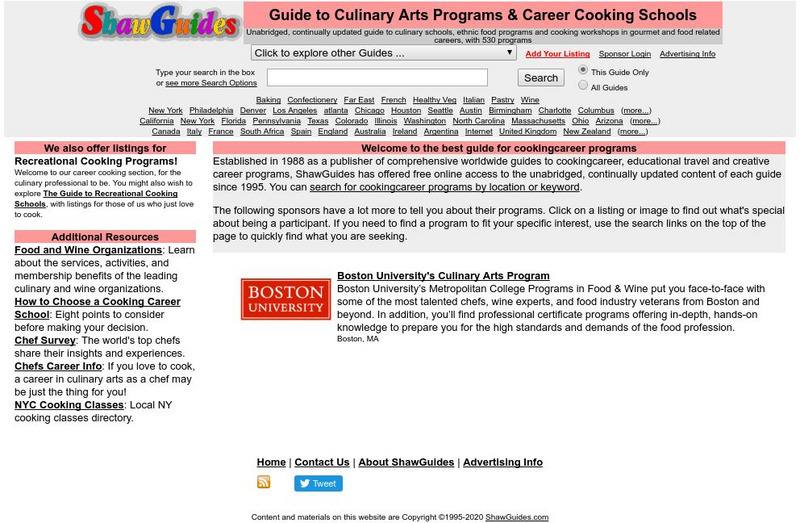 Shaw Guides: Guide to Career Cooking & Wine Schools Website Shaw Guides: Guide to Career Cooking & Wine Schools Website