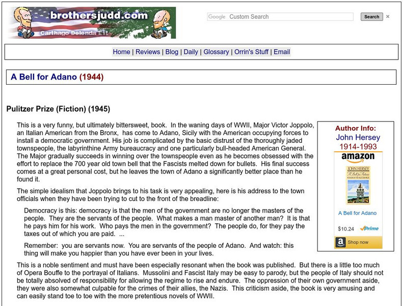 The Brothers Judd: A Bell for Adano (1944) Website The Brothers Judd: A Bell for Adano (1944) Website