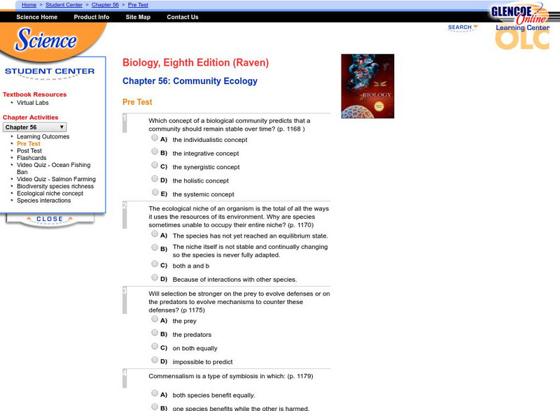 Glencoe: Biology: Community Ecology Unknown Type Glencoe: Biology: Community Ecology Unknown Type