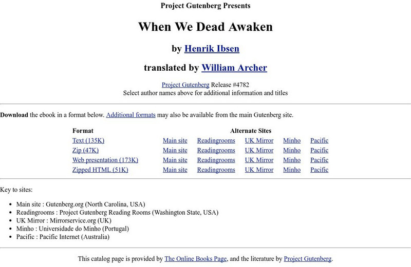 Project Gutenberg: When We Dead Awaken eBook