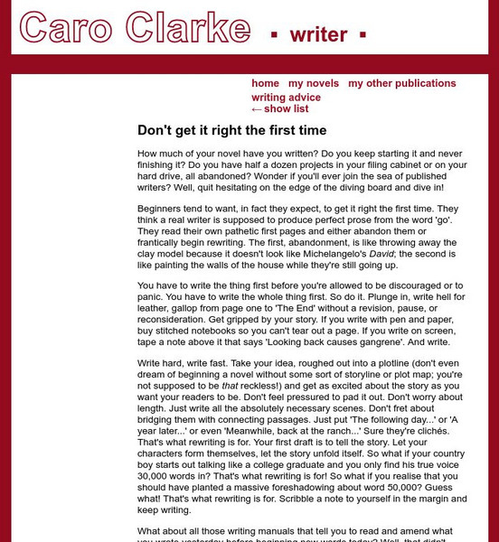 Writing Advice: Don't Get It Right the First Time Article Writing Advice: Don't Get It Right the First Time Article