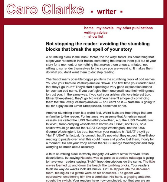 Not Stopping the Reader: How to Avoid Stumbling Blocks Article