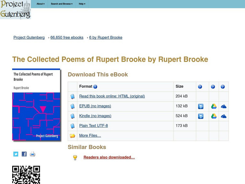 Project Gutenberg: The Collected Poems of Rupert Brooke eBook Project Gutenberg: The Collected Poems of Rupert Brooke eBook