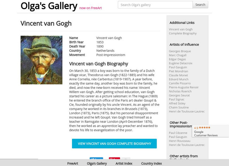 Olga's Gallery: Vincent Van Gogh Graphic
