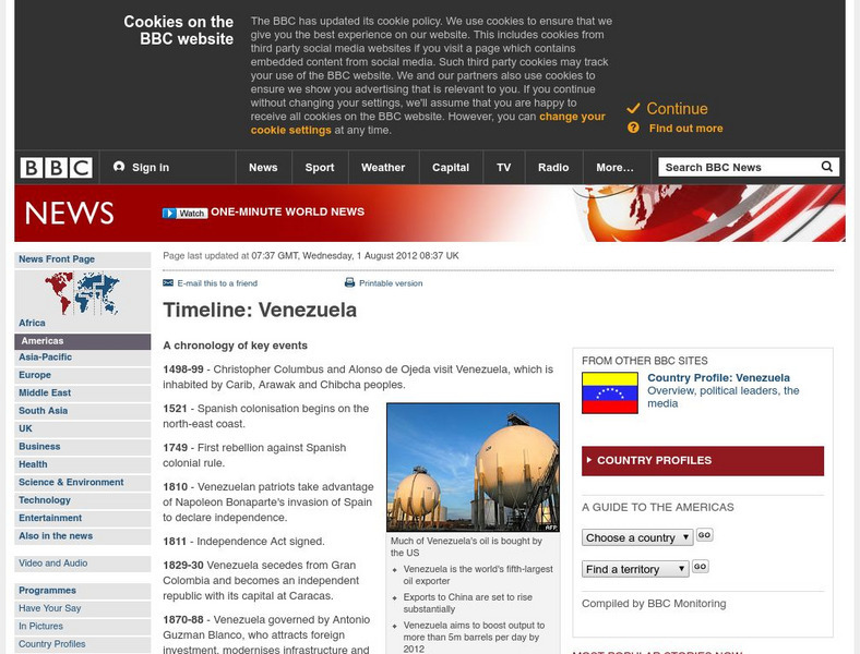 Bbc: News: Timeline: Venezuela Handout Bbc: News: Timeline: Venezuela Handout