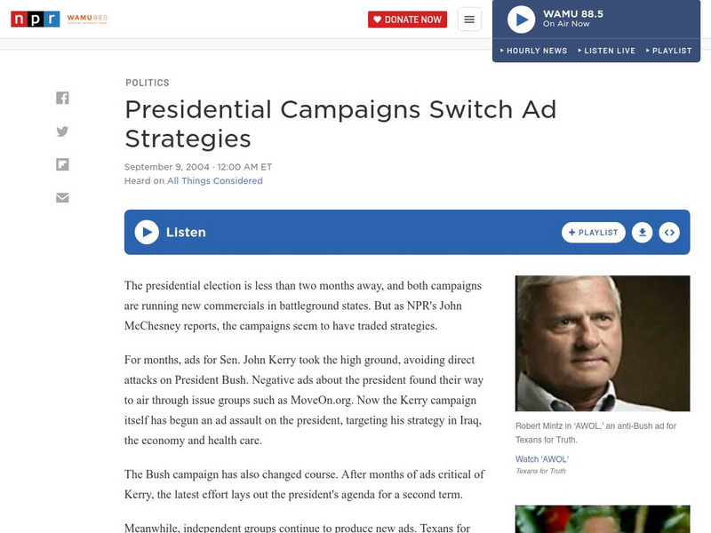 Npr: Presidential Campaigns Switch Ad Strategies Audio Npr: Presidential Campaigns Switch Ad Strategies Audio