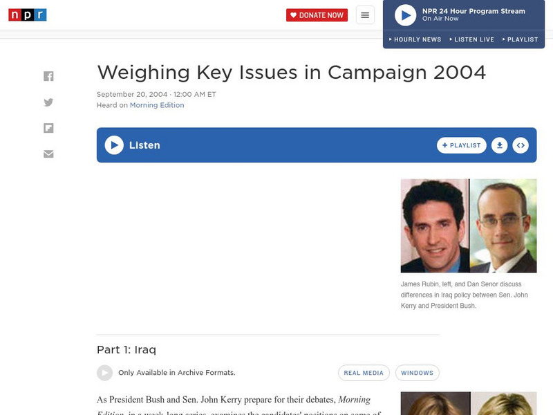 Npr: Weighing Key Issues in Campaign 2004 Audio