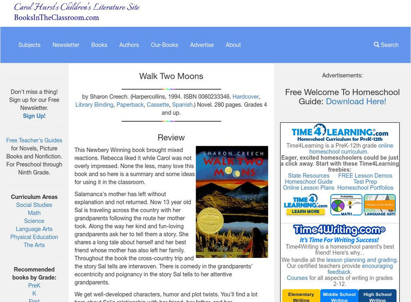 Carol Hurst's Children's Literature Site: Walk Two Moons Website Carol Hurst's Children's Literature Site: Walk Two Moons Website