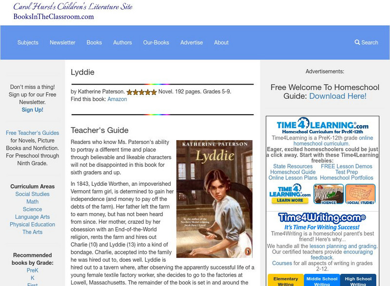 Carol Hurst's Children's Literature Site: Lyddie Website Carol Hurst's Children's Literature Site: Lyddie Website